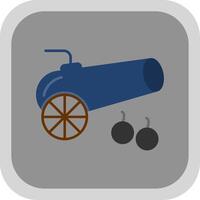 Cannon Flat Round Corner Icon vector