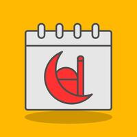 Calendar Filled Shadow Icon vector