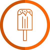 Ice Cream Line Orange Circle Icon vector