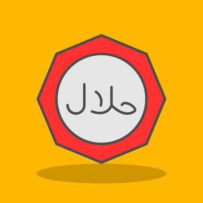 Halal Filled Shadow Icon