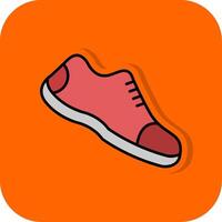 Running Shoes Filled Orange background Icon vector