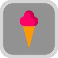 Ice Cream Flat Round Corner Icon vector