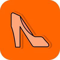 High Heels Filled Orange background Icon vector