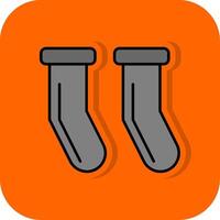 Socks Filled Orange background Icon vector