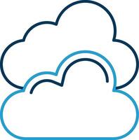 Cloud Line Blue Two Color Icon vector