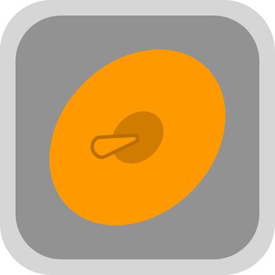 Cymbals Flat Round Corner Icon