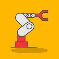 Industrial Robot Filled Shadow Icon vector