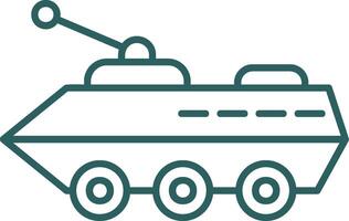 Armored Vehicle Line Gradient Round Corner Icon vector