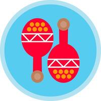 maracas plano multi circulo icono vector