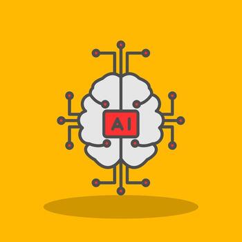Artificial Intelligence Filled Shadow Icon vector
