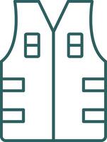 Bullet Proof Vest Line Gradient Round Corner Icon vector