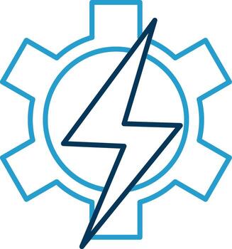 Setting Line Blue Two Color Icon vector