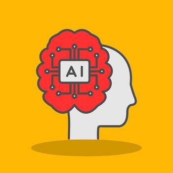 Artificial Intelligence Filled Shadow Icon vector