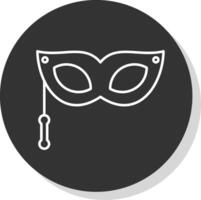 Eye Mask Line Grey Circle Icon vector