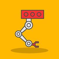 Industrial Robot Filled Shadow Icon vector