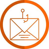 Phishing Line Orange Circle Icon vector