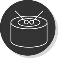 Drum Line Grey Circle Icon vector