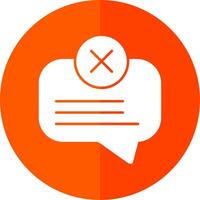 No Message Glyph Red Circle Icon vector