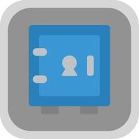 Locker Flat Round Corner Icon vector