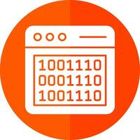 Binary Code Glyph Red Circle Icon vector