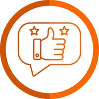 Reviews Line Orange Circle Icon vector