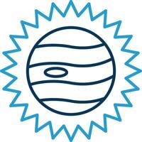 Eclipse Line Blue Two Color Icon vector