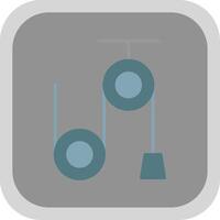 Pulley Machine Flat Round Corner Icon vector