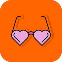 Heart Glasses Filled Orange background Icon vector