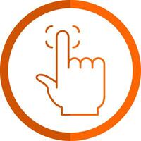 Finger Print Line Orange Circle Icon vector