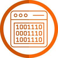 Binary Code Line Orange Circle Icon vector