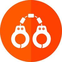 Handcuffs Glyph Red Circle Icon vector