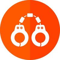 Handcuffs Glyph Red Circle Icon vector