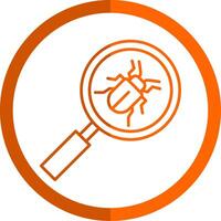 Search Line Orange Circle Icon vector