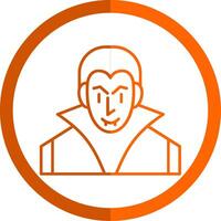 Evil Line Orange Circle Icon vector