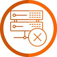 Delete Data Line Orange Circle Icon vector