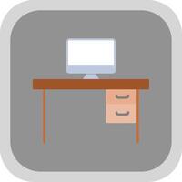 Desk Flat Round Corner Icon vector