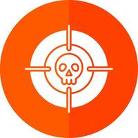 Targeted Glyph Red Circle Icon vector