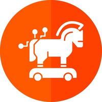 Trojan Horse Glyph Red Circle Icon vector