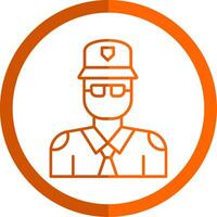 Police Line Orange Circle Icon vector