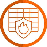 Firewall Line Orange Circle Icon vector