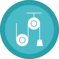 Pulley Machine Glyph Multi Circle Icon vector