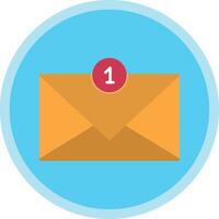 Inbox Flat Multi Circle Icon vector