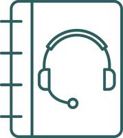 Notebook Support Line Gradient Round Corner Icon vector