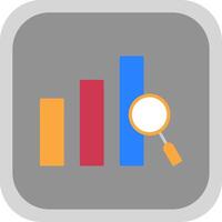 Chart Flat Round Corner Icon vector