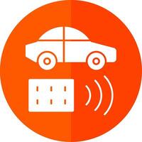 Remote Vehicle Glyph Red Circle Icon vector