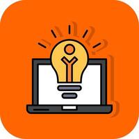 Idea Filled Orange background Icon vector