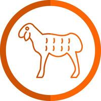 Sheep Line Orange Circle Icon vector