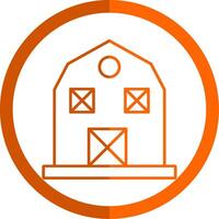 Barn Line Orange Circle Icon vector