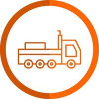 Trailer Line Orange Circle Icon vector