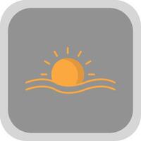 Sun Flat Round Corner Icon vector